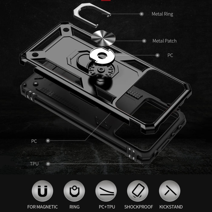 Funda para teléfono TPU + PC a prueba de golpes con soporte giratorio de 360 grados, For Xiaomi Poco X4 Pro 5G