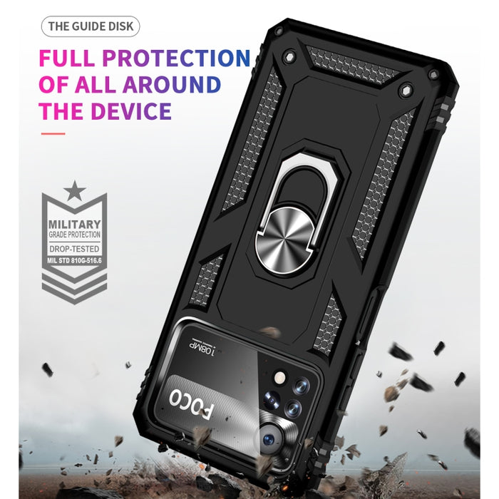 Funda para teléfono TPU + PC a prueba de golpes con soporte giratorio de 360 grados, For Xiaomi Poco X4 Pro 5G
