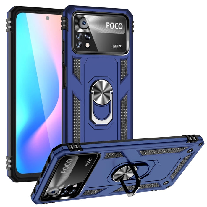 Funda para teléfono TPU + PC a prueba de golpes con soporte giratorio de 360 grados, For Xiaomi Poco X4 Pro 5G