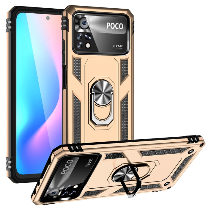 Funda para teléfono TPU + PC a prueba de golpes con soporte giratorio de 360 grados, For Xiaomi Poco X4 Pro 5G