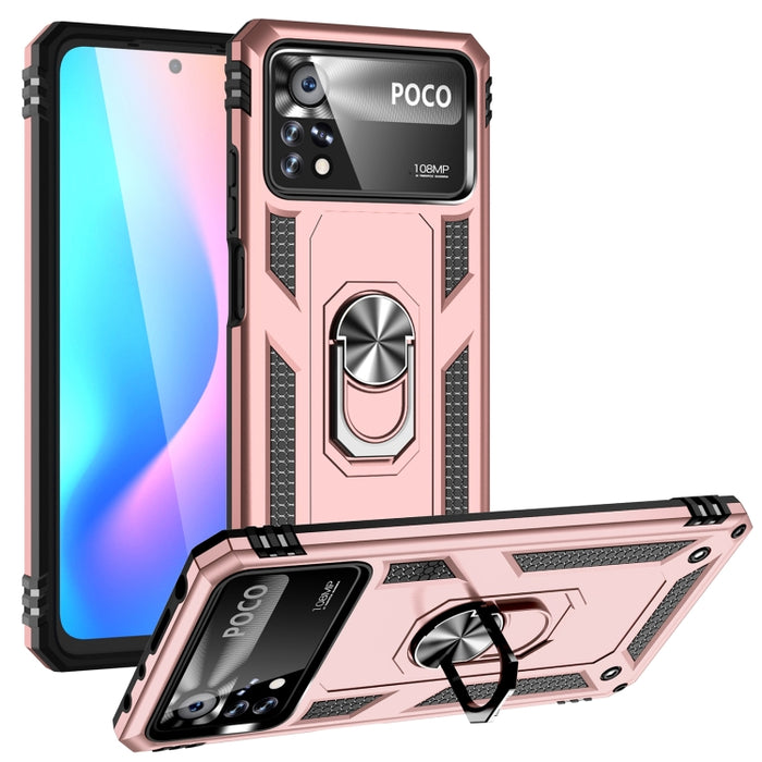 Funda para teléfono TPU + PC a prueba de golpes con soporte giratorio de 360 grados, For Xiaomi Poco X4 Pro 5G