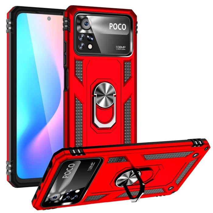 Funda para teléfono TPU + PC a prueba de golpes con soporte giratorio de 360 grados, For Xiaomi Poco X4 Pro 5G