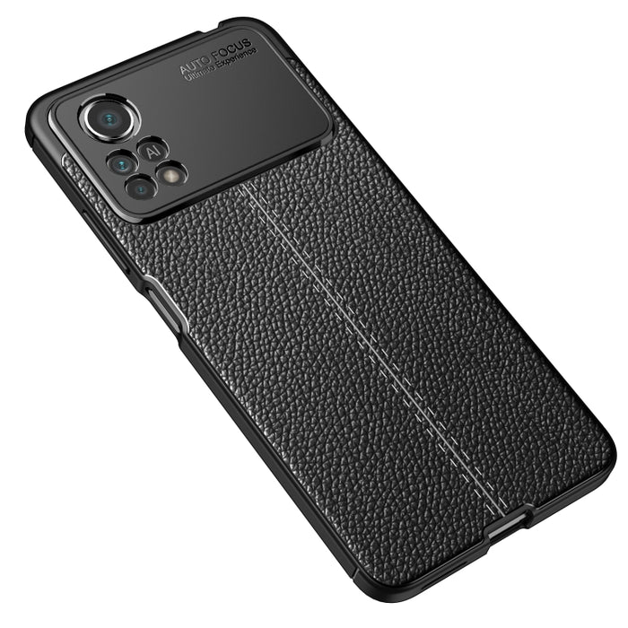 Litchi Texture TPU Funda para teléfono a prueba de golpes, For Xiaomi Poco X4 Pro 5G Precise Hole