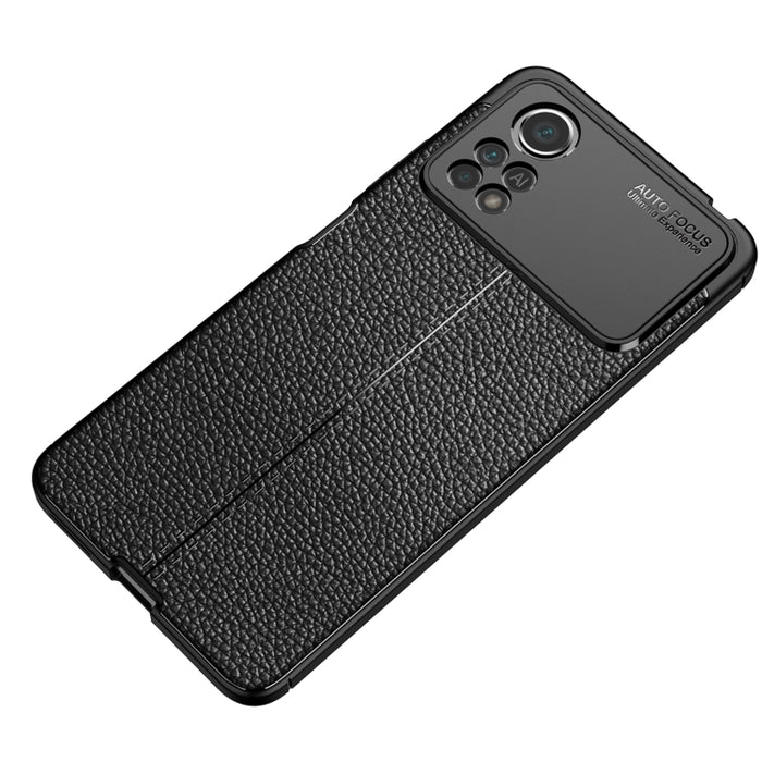 Litchi Texture TPU Funda para teléfono a prueba de golpes, For Xiaomi Poco X4 Pro 5G Precise Hole