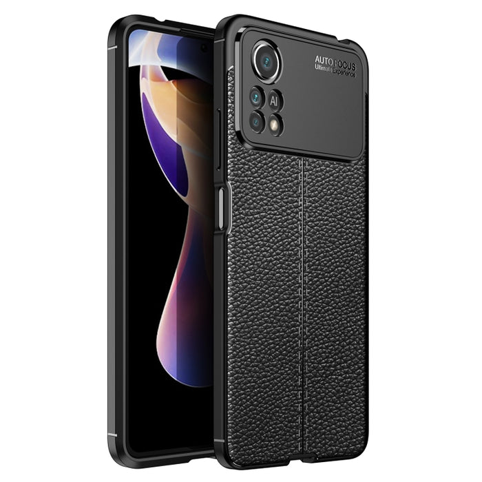 Litchi Texture TPU Funda para teléfono a prueba de golpes, For Xiaomi Poco X4 Pro 5G Precise Hole