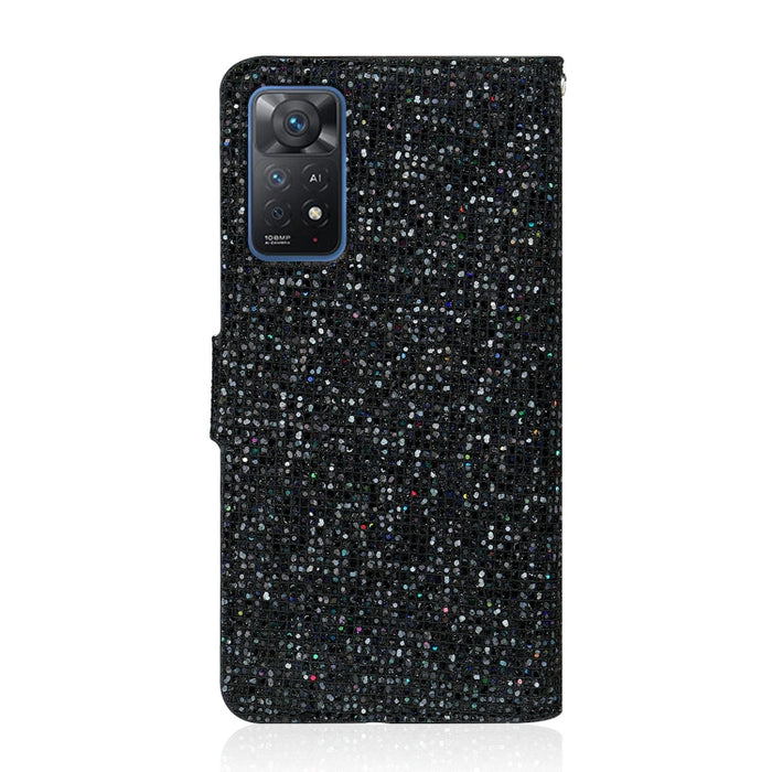 Estuche para teléfono de cuero con polvo de brillo, For Xiaomi Redmi Note 11 Pro International, For Xiaomi Redmi Note 11 International