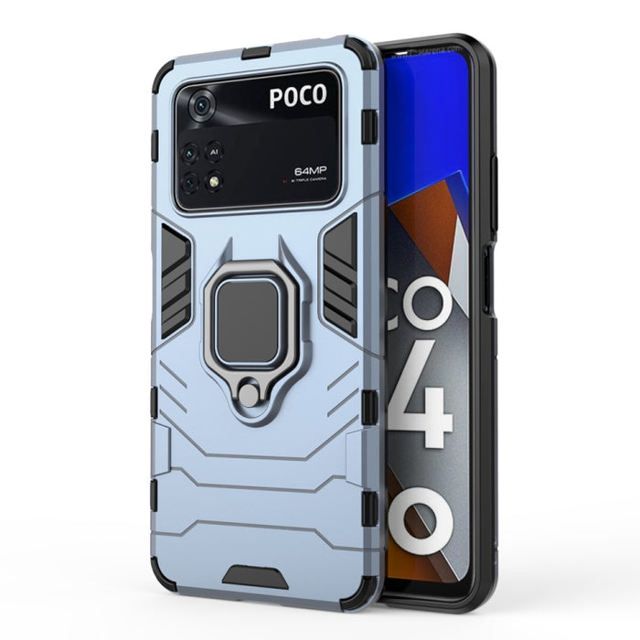 Funda protectora para teléfono PC + TPU a prueba de golpes con soporte de anillo magnético, For Xiaomi Poco M4 Pro 4G, For Xiaomi Poco X4 Pro 5G