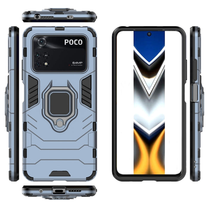 Funda protectora para teléfono PC + TPU a prueba de golpes con soporte de anillo magnético, For Xiaomi Poco M4 Pro 4G, For Xiaomi Poco X4 Pro 5G