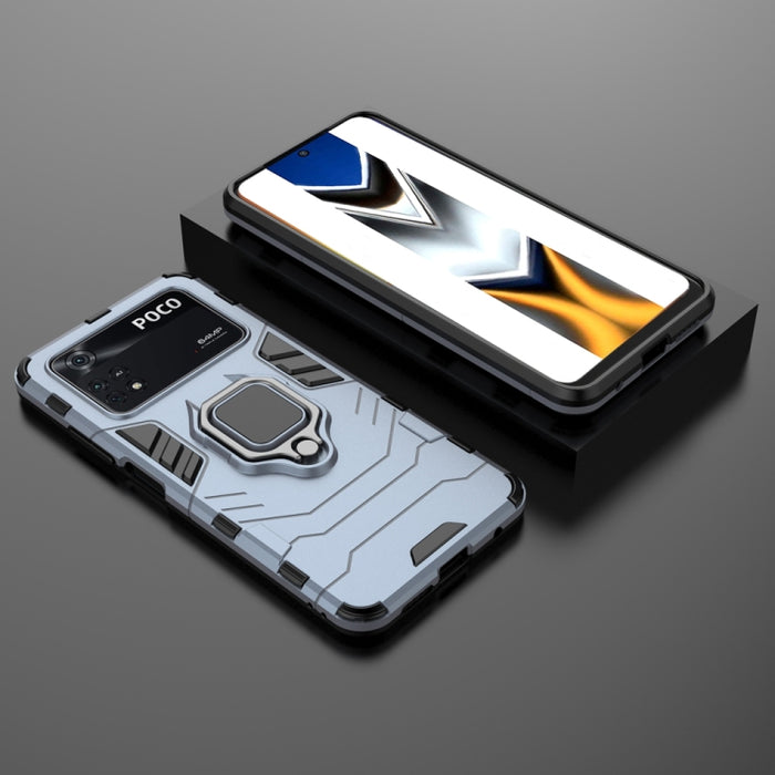 Funda protectora para teléfono PC + TPU a prueba de golpes con soporte de anillo magnético, For Xiaomi Poco M4 Pro 4G, For Xiaomi Poco X4 Pro 5G