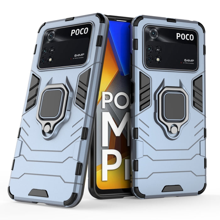 Funda protectora para teléfono PC + TPU a prueba de golpes con soporte de anillo magnético, For Xiaomi Poco M4 Pro 4G, For Xiaomi Poco X4 Pro 5G
