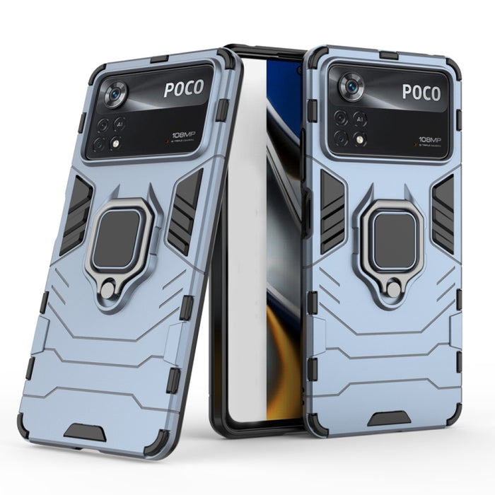 Funda protectora para teléfono PC + TPU a prueba de golpes con soporte de anillo magnético, For Xiaomi Poco M4 Pro 4G, For Xiaomi Poco X4 Pro 5G