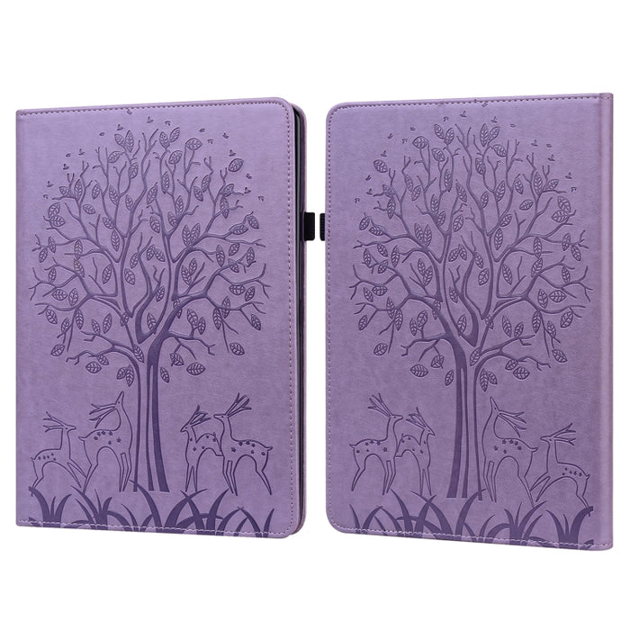 Estuche para tableta de cuero estampado prensado con estampado de árboles y ciervos con función de reposo/activación, For Xiaomi Pad 5 / 5 Pro, For Amazon Kindle Paperwhite 5 2021