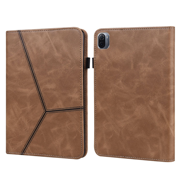 Estuche de cuero a rayas en relieve de color sólido, For Xiaomi Pad 5 / Pad 5 Pro, For Amazon Fire HD 10 Plus / Fire HD 10 (2021), For Amazon Paperwhite 5 2021
