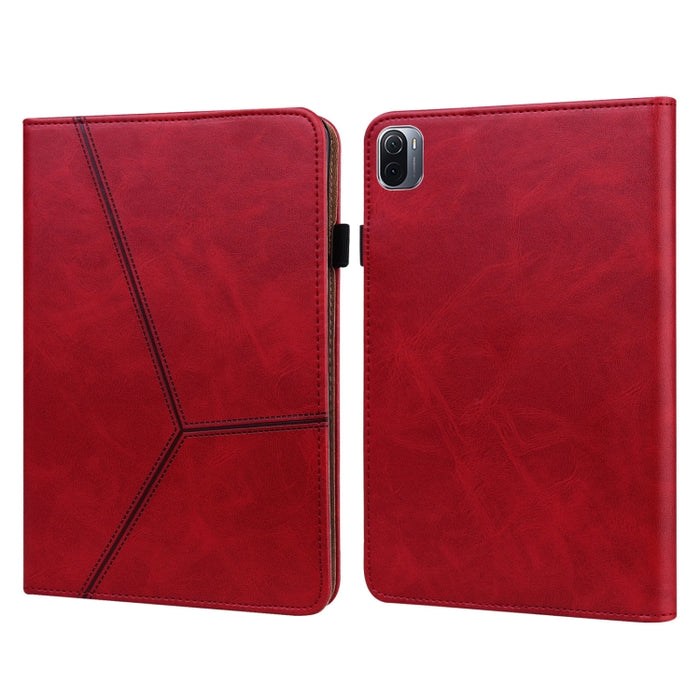 Estuche de cuero a rayas en relieve de color sólido, For Xiaomi Pad 5 / Pad 5 Pro, For Amazon Fire HD 10 Plus / Fire HD 10 (2021), For Amazon Paperwhite 5 2021
