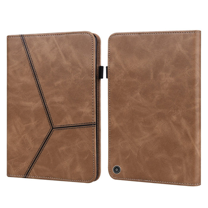 Estuche de cuero a rayas en relieve de color sólido, For Xiaomi Pad 5 / Pad 5 Pro, For Amazon Fire HD 10 Plus / Fire HD 10 (2021), For Amazon Paperwhite 5 2021