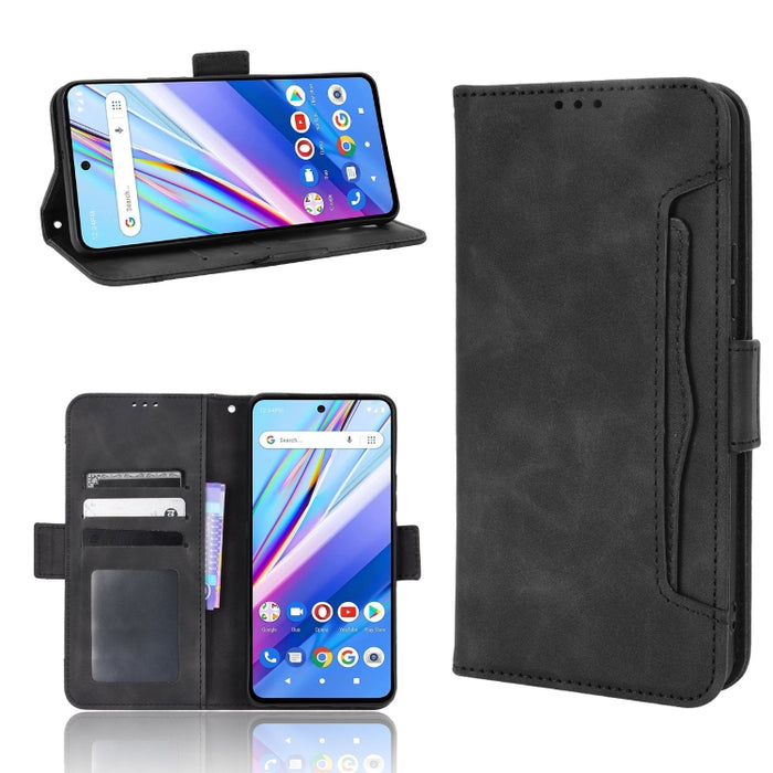 Estuche para teléfono de cuero con patrón de piel de becerro, For BLU G51 Plus, For BLU G91 Pro, For OPPO Realme Q3T / Q3S, For OPPO Reno7 5G / Find X5 Lite, For Schok Volt SV55 / SV55216, For TCL 30V 5G, For vivo S12 / V23 5G, For vivo Y76 5G         ...