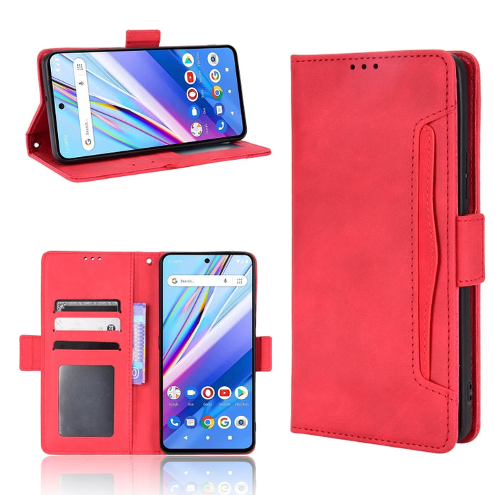 Estuche para teléfono de cuero con patrón de piel de becerro, For BLU G51 Plus, For BLU G91 Pro, For OPPO Realme Q3T / Q3S, For OPPO Reno7 5G / Find X5 Lite, For Schok Volt SV55 / SV55216, For TCL 30V 5G, For vivo S12 / V23 5G, For vivo Y76 5G         ...