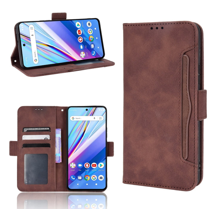 Estuche para teléfono de cuero con patrón de piel de becerro, For BLU G51 Plus, For BLU G91 Pro, For OPPO Realme Q3T / Q3S, For OPPO Reno7 5G / Find X5 Lite, For Schok Volt SV55 / SV55216, For TCL 30V 5G, For vivo S12 / V23 5G, For vivo Y76 5G         ...