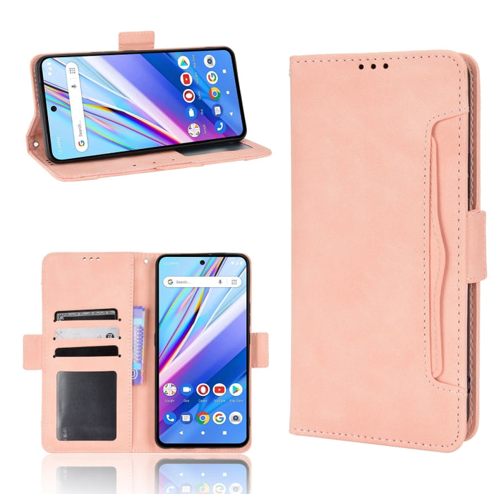 Estuche para teléfono de cuero con patrón de piel de becerro, For BLU G51 Plus, For BLU G91 Pro, For OPPO Realme Q3T / Q3S, For OPPO Reno7 5G / Find X5 Lite, For Schok Volt SV55 / SV55216, For TCL 30V 5G, For vivo S12 / V23 5G, For vivo Y76 5G         ...