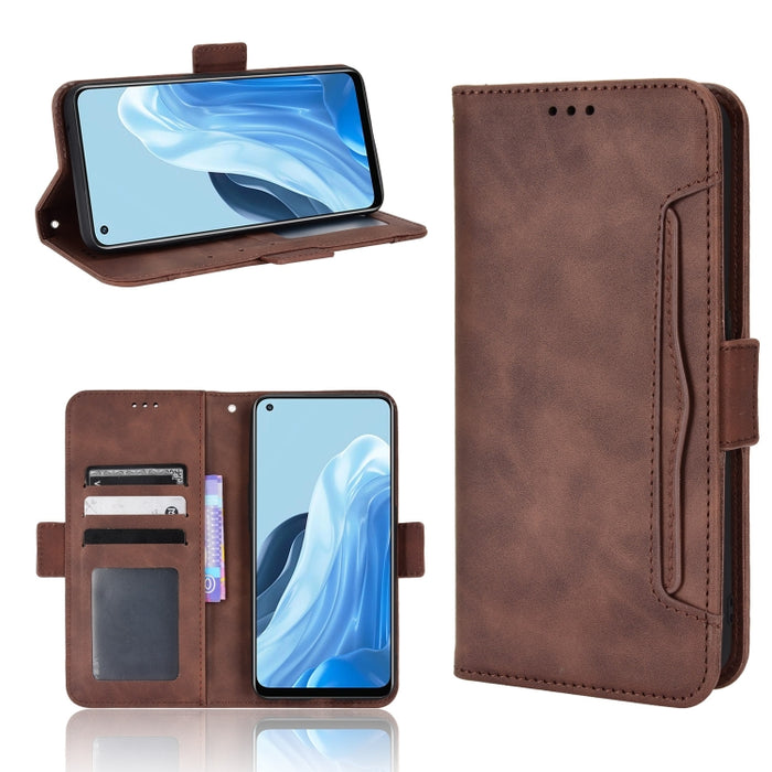 Estuche para teléfono de cuero con patrón de piel de becerro, For BLU G51 Plus, For BLU G91 Pro, For OPPO Realme Q3T / Q3S, For OPPO Reno7 5G / Find X5 Lite, For Schok Volt SV55 / SV55216, For TCL 30V 5G, For vivo S12 / V23 5G, For vivo Y76 5G         ...