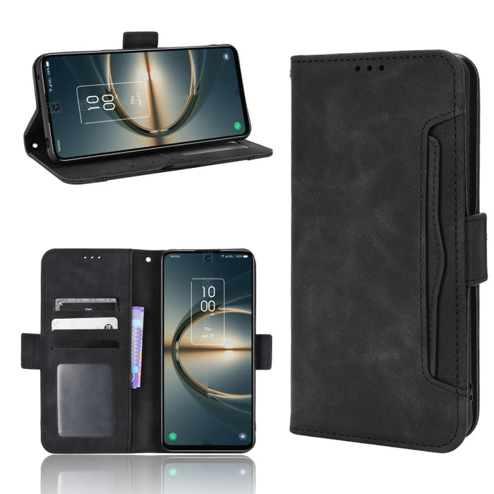 Estuche para teléfono de cuero con patrón de piel de becerro, For BLU G51 Plus, For BLU G91 Pro, For OPPO Realme Q3T / Q3S, For OPPO Reno7 5G / Find X5 Lite, For Schok Volt SV55 / SV55216, For TCL 30V 5G, For vivo S12 / V23 5G, For vivo Y76 5G         ...
