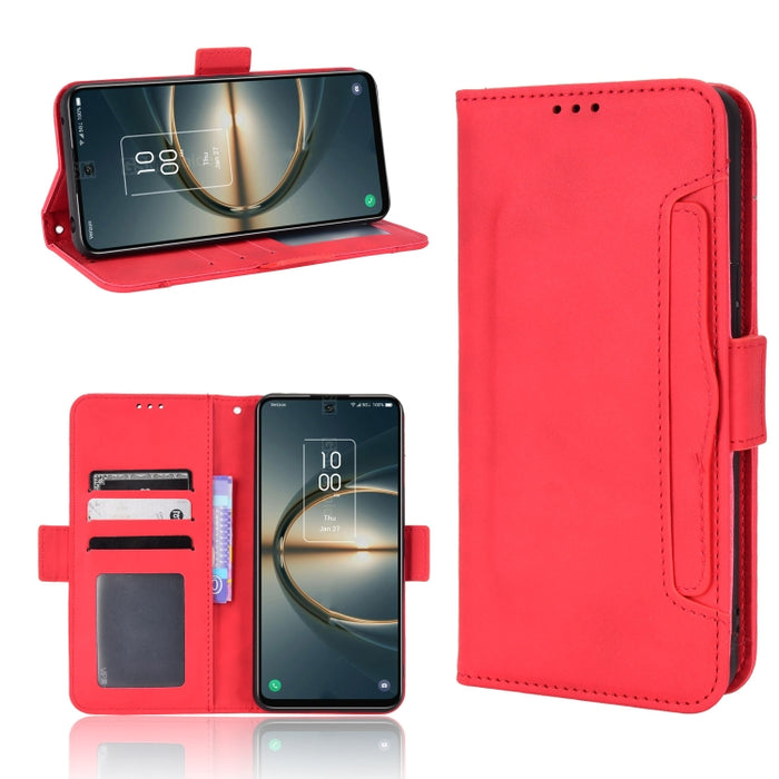 Estuche para teléfono de cuero con patrón de piel de becerro, For BLU G51 Plus, For BLU G91 Pro, For OPPO Realme Q3T / Q3S, For OPPO Reno7 5G / Find X5 Lite, For Schok Volt SV55 / SV55216, For TCL 30V 5G, For vivo S12 / V23 5G, For vivo Y76 5G         ...