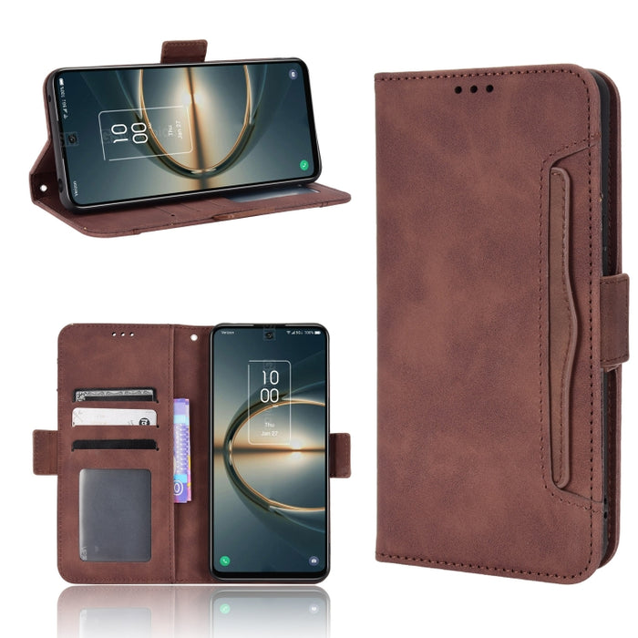 Estuche para teléfono de cuero con patrón de piel de becerro, For BLU G51 Plus, For BLU G91 Pro, For OPPO Realme Q3T / Q3S, For OPPO Reno7 5G / Find X5 Lite, For Schok Volt SV55 / SV55216, For TCL 30V 5G, For vivo S12 / V23 5G, For vivo Y76 5G         ...