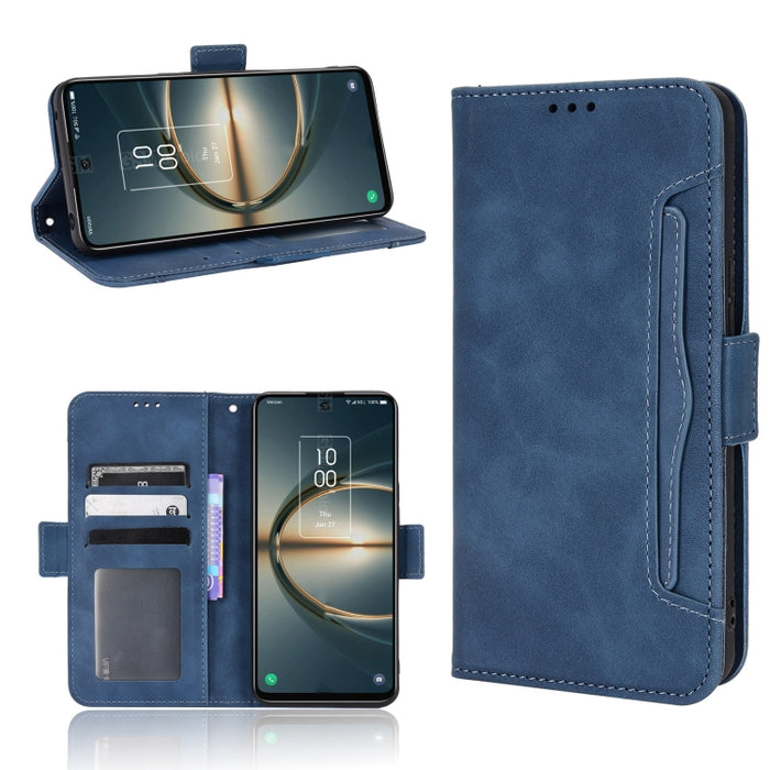 Estuche para teléfono de cuero con patrón de piel de becerro, For BLU G51 Plus, For BLU G91 Pro, For OPPO Realme Q3T / Q3S, For OPPO Reno7 5G / Find X5 Lite, For Schok Volt SV55 / SV55216, For TCL 30V 5G, For vivo S12 / V23 5G, For vivo Y76 5G         ...