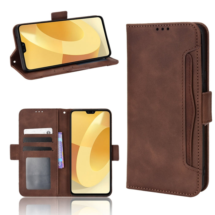 Estuche para teléfono de cuero con patrón de piel de becerro, For BLU G51 Plus, For BLU G91 Pro, For OPPO Realme Q3T / Q3S, For OPPO Reno7 5G / Find X5 Lite, For Schok Volt SV55 / SV55216, For TCL 30V 5G, For vivo S12 / V23 5G, For vivo Y76 5G         ...