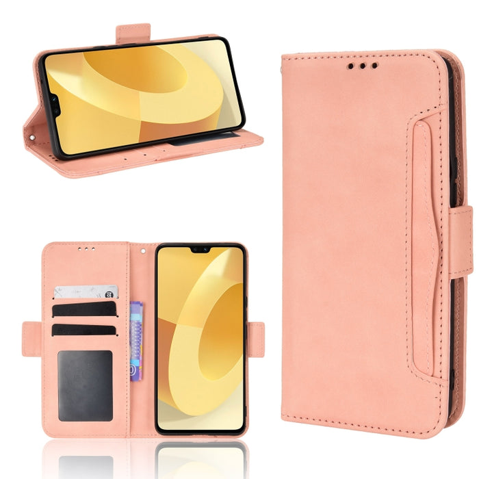 Estuche para teléfono de cuero con patrón de piel de becerro, For BLU G51 Plus, For BLU G91 Pro, For OPPO Realme Q3T / Q3S, For OPPO Reno7 5G / Find X5 Lite, For Schok Volt SV55 / SV55216, For TCL 30V 5G, For vivo S12 / V23 5G, For vivo Y76 5G         ...