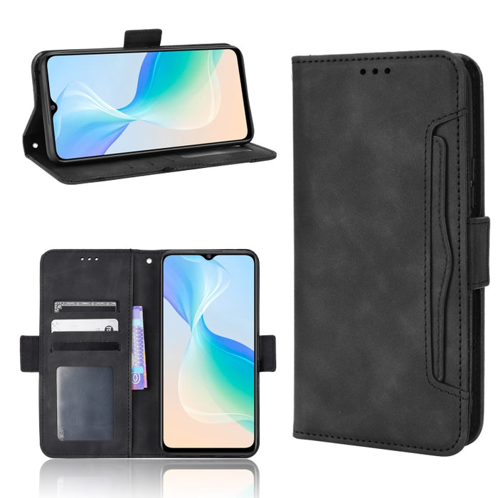 Estuche para teléfono de cuero con patrón de piel de becerro, For BLU G51 Plus, For BLU G91 Pro, For OPPO Realme Q3T / Q3S, For OPPO Reno7 5G / Find X5 Lite, For Schok Volt SV55 / SV55216, For TCL 30V 5G, For vivo S12 / V23 5G, For vivo Y76 5G         ...