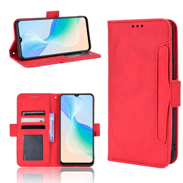 Estuche para teléfono de cuero con patrón de piel de becerro, For BLU G51 Plus, For BLU G91 Pro, For OPPO Realme Q3T / Q3S, For OPPO Reno7 5G / Find X5 Lite, For Schok Volt SV55 / SV55216, For TCL 30V 5G, For vivo S12 / V23 5G, For vivo Y76 5G         ...