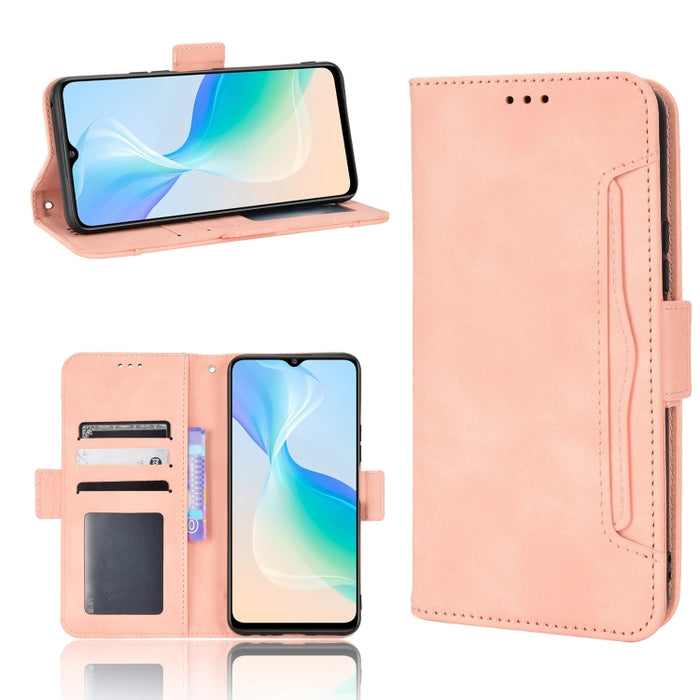 Estuche para teléfono de cuero con patrón de piel de becerro, For BLU G51 Plus, For BLU G91 Pro, For OPPO Realme Q3T / Q3S, For OPPO Reno7 5G / Find X5 Lite, For Schok Volt SV55 / SV55216, For TCL 30V 5G, For vivo S12 / V23 5G, For vivo Y76 5G         ...