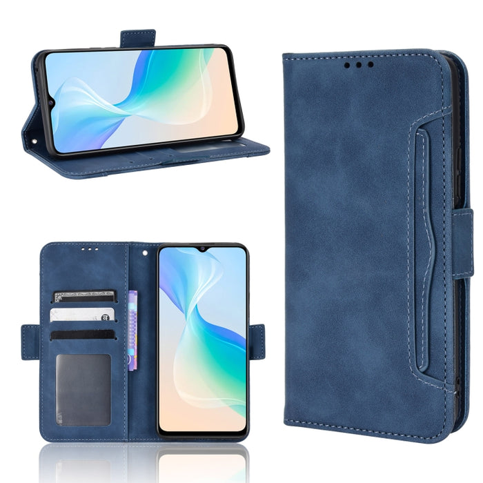 Estuche para teléfono de cuero con patrón de piel de becerro, For BLU G51 Plus, For BLU G91 Pro, For OPPO Realme Q3T / Q3S, For OPPO Reno7 5G / Find X5 Lite, For Schok Volt SV55 / SV55216, For TCL 30V 5G, For vivo S12 / V23 5G, For vivo Y76 5G         ...