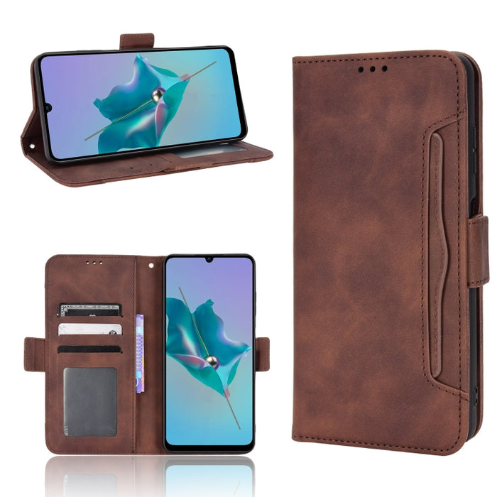 Estuche para teléfono de cuero con patrón de piel de becerro, For BLU G51 Plus, For BLU G91 Pro, For OPPO Realme Q3T / Q3S, For OPPO Reno7 5G / Find X5 Lite, For Schok Volt SV55 / SV55216, For TCL 30V 5G, For vivo S12 / V23 5G, For vivo Y76 5G         ...