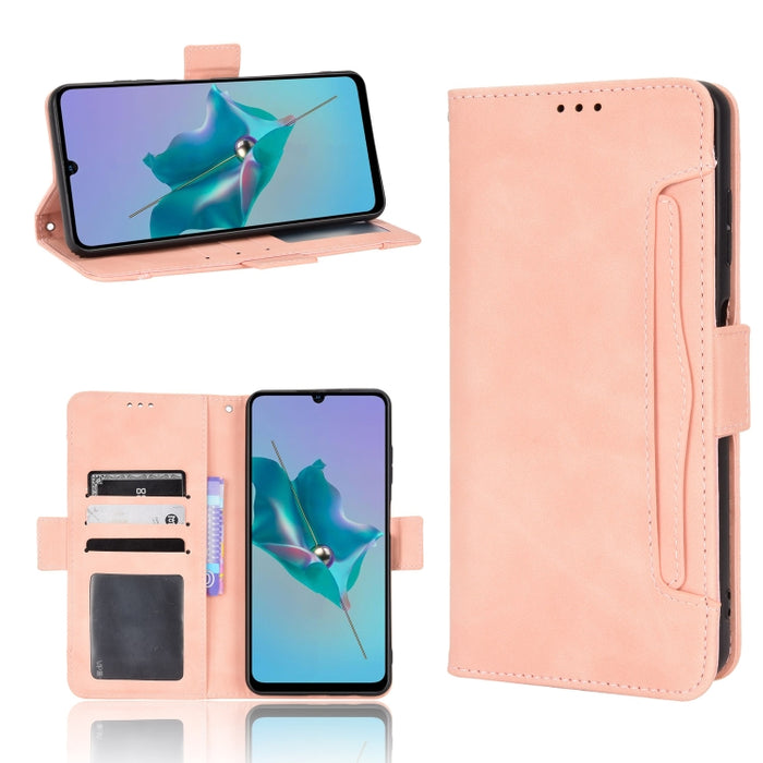 Estuche para teléfono de cuero con patrón de piel de becerro, For BLU G51 Plus, For BLU G91 Pro, For OPPO Realme Q3T / Q3S, For OPPO Reno7 5G / Find X5 Lite, For Schok Volt SV55 / SV55216, For TCL 30V 5G, For vivo S12 / V23 5G, For vivo Y76 5G         ...