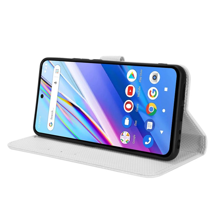 Estuche para teléfono de cuero con textura de diamante, For BLU G91 Pro, For OPPO Realme Q3T / Q3S, For TCL 20 SE, For TCL 30 SE / 30 E / 306 / Sharp Aquos V6, For TCL 30 XE 5G / 30 V 5G, For vivo Y76 5G, For Wiko Y52, For Wiko Y82                     ...