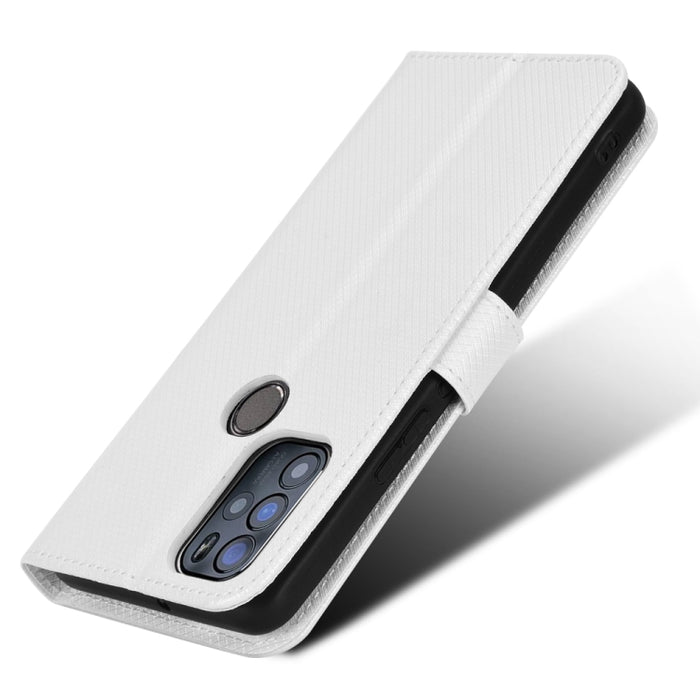 Estuche para teléfono de cuero con textura de diamante, For BLU G91 Pro, For OPPO Realme Q3T / Q3S, For TCL 20 SE, For TCL 30 SE / 30 E / 306 / Sharp Aquos V6, For TCL 30 XE 5G / 30 V 5G, For vivo Y76 5G, For Wiko Y52, For Wiko Y82                     ...