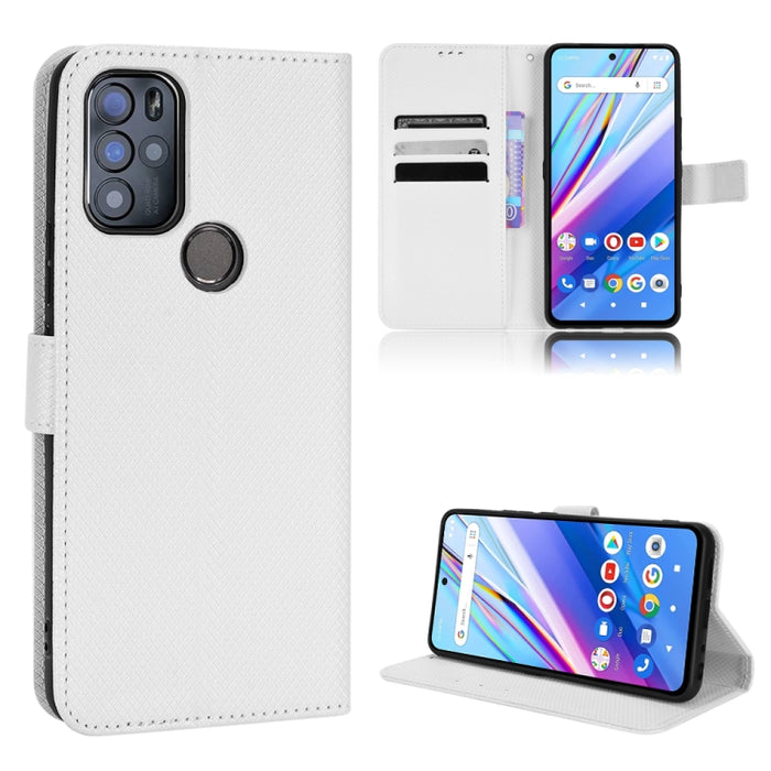 Estuche para teléfono de cuero con textura de diamante, For BLU G91 Pro, For OPPO Realme Q3T / Q3S, For TCL 20 SE, For TCL 30 SE / 30 E / 306 / Sharp Aquos V6, For TCL 30 XE 5G / 30 V 5G, For vivo Y76 5G, For Wiko Y52, For Wiko Y82                     ...