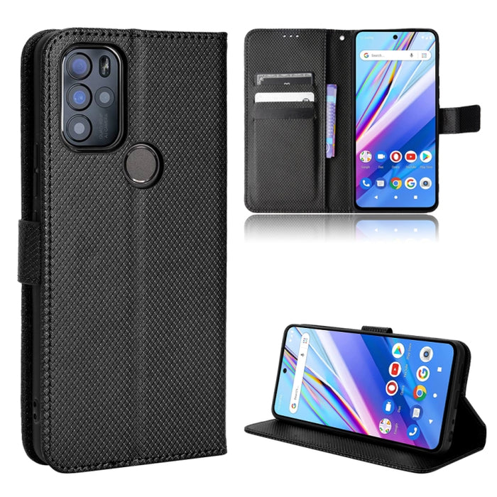 Estuche para teléfono de cuero con textura de diamante, For BLU G91 Pro, For OPPO Realme Q3T / Q3S, For TCL 20 SE, For TCL 30 SE / 30 E / 306 / Sharp Aquos V6, For TCL 30 XE 5G / 30 V 5G, For vivo Y76 5G, For Wiko Y52, For Wiko Y82                     ...
