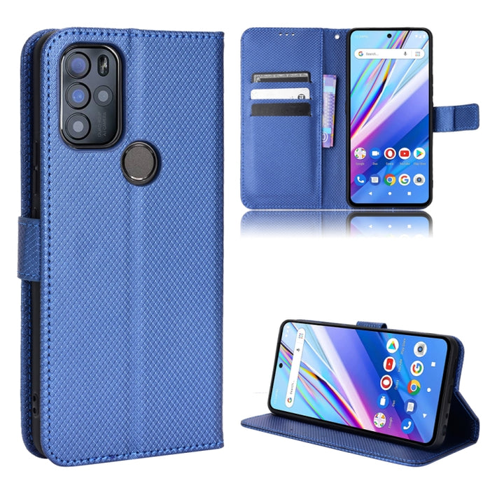 Estuche para teléfono de cuero con textura de diamante, For BLU G91 Pro, For OPPO Realme Q3T / Q3S, For TCL 20 SE, For TCL 30 SE / 30 E / 306 / Sharp Aquos V6, For TCL 30 XE 5G / 30 V 5G, For vivo Y76 5G, For Wiko Y52, For Wiko Y82                     ...