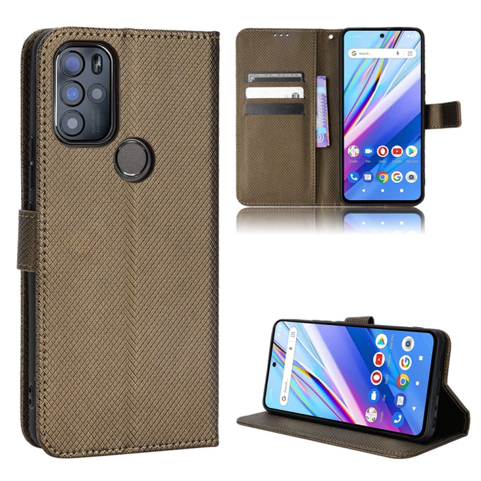 Estuche para teléfono de cuero con textura de diamante, For BLU G91 Pro, For OPPO Realme Q3T / Q3S, For TCL 20 SE, For TCL 30 SE / 30 E / 306 / Sharp Aquos V6, For TCL 30 XE 5G / 30 V 5G, For vivo Y76 5G, For Wiko Y52, For Wiko Y82                     ...