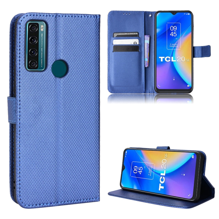 Estuche para teléfono de cuero con textura de diamante, For BLU G91 Pro, For OPPO Realme Q3T / Q3S, For TCL 20 SE, For TCL 30 SE / 30 E / 306 / Sharp Aquos V6, For TCL 30 XE 5G / 30 V 5G, For vivo Y76 5G, For Wiko Y52, For Wiko Y82                     ...