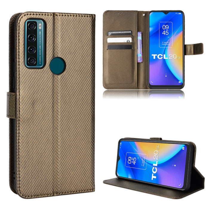 Estuche para teléfono de cuero con textura de diamante, For BLU G91 Pro, For OPPO Realme Q3T / Q3S, For TCL 20 SE, For TCL 30 SE / 30 E / 306 / Sharp Aquos V6, For TCL 30 XE 5G / 30 V 5G, For vivo Y76 5G, For Wiko Y52, For Wiko Y82                     ...