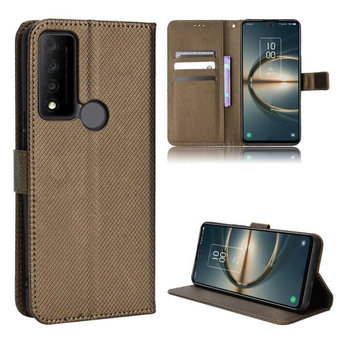Estuche para teléfono de cuero con textura de diamante, For BLU G91 Pro, For OPPO Realme Q3T / Q3S, For TCL 20 SE, For TCL 30 SE / 30 E / 306 / Sharp Aquos V6, For TCL 30 XE 5G / 30 V 5G, For vivo Y76 5G, For Wiko Y52, For Wiko Y82                     ...