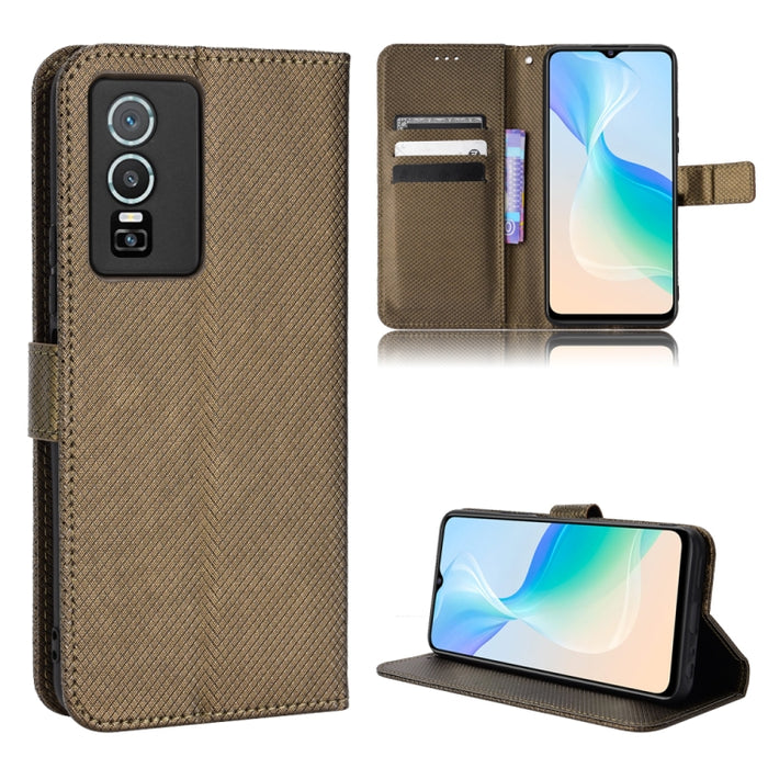 Estuche para teléfono de cuero con textura de diamante, For BLU G91 Pro, For OPPO Realme Q3T / Q3S, For TCL 20 SE, For TCL 30 SE / 30 E / 306 / Sharp Aquos V6, For TCL 30 XE 5G / 30 V 5G, For vivo Y76 5G, For Wiko Y52, For Wiko Y82                     ...