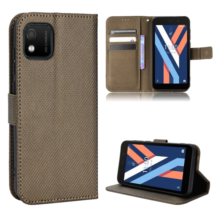 Estuche para teléfono de cuero con textura de diamante, For BLU G91 Pro, For OPPO Realme Q3T / Q3S, For TCL 20 SE, For TCL 30 SE / 30 E / 306 / Sharp Aquos V6, For TCL 30 XE 5G / 30 V 5G, For vivo Y76 5G, For Wiko Y52, For Wiko Y82                     ...