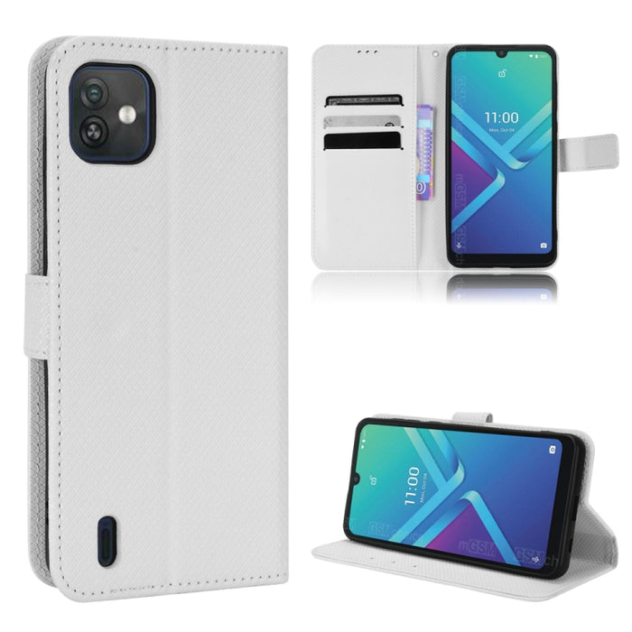 Estuche para teléfono de cuero con textura de diamante, For BLU G91 Pro, For OPPO Realme Q3T / Q3S, For TCL 20 SE, For TCL 30 SE / 30 E / 306 / Sharp Aquos V6, For TCL 30 XE 5G / 30 V 5G, For vivo Y76 5G, For Wiko Y52, For Wiko Y82                     ...