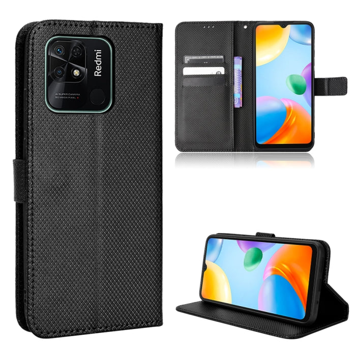 Estuche para teléfono de cuero con textura de diamante, For BLU G91 Pro, For OPPO Realme Q3T / Q3S, For TCL 20 SE, For TCL 30 SE / 30 E / 306 / Sharp Aquos V6, For TCL 30 XE 5G / 30 V 5G, For vivo Y76 5G, For Wiko Y52, For Wiko Y82                     ...