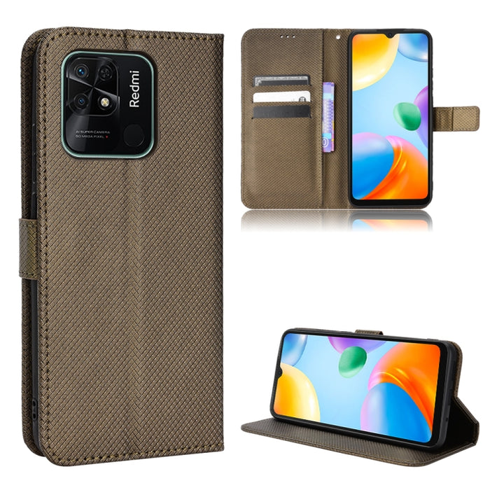 Estuche para teléfono de cuero con textura de diamante, For BLU G91 Pro, For OPPO Realme Q3T / Q3S, For TCL 20 SE, For TCL 30 SE / 30 E / 306 / Sharp Aquos V6, For TCL 30 XE 5G / 30 V 5G, For vivo Y76 5G, For Wiko Y52, For Wiko Y82                     ...